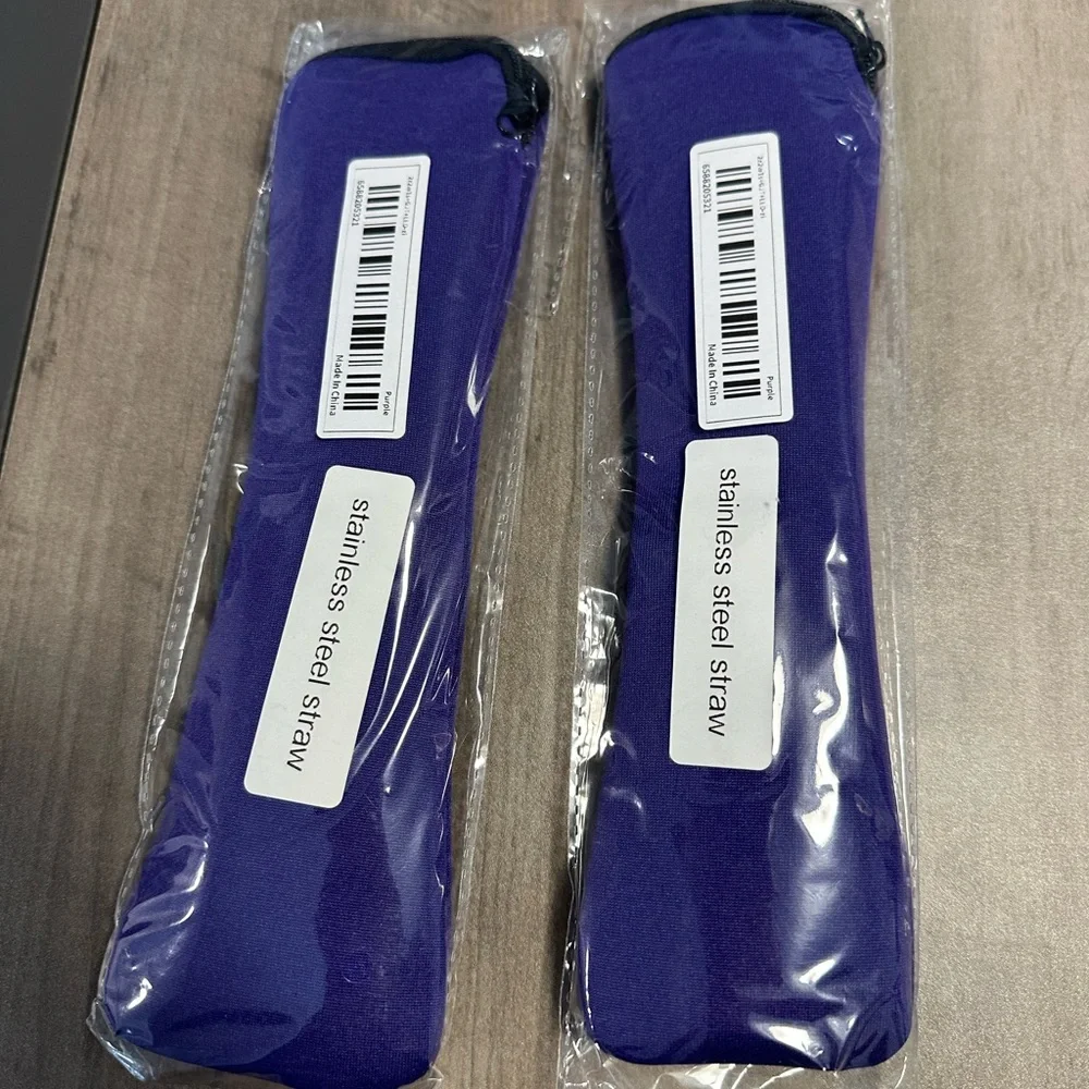 Purple Reusable Straw Set x2 NWT‎